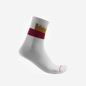 Calcetines Castelli BLOCCO 15 Hombre Blancas | 8723-CTOUN