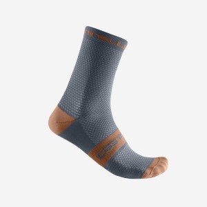 Calcetines Castelli SUPERLEGGERA T 12 Hombre Gris Claro Azules Marrones | 1375-GOXLQ