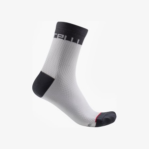 Calcetines Castelli VELOCISSIMA 12 Mujer Blancas Gris Oscuro | 3018-FWLPQ