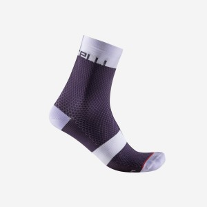 Calcetines Castelli VELOCISSIMA 12 Mujer Moradas | 1256-UZGXE