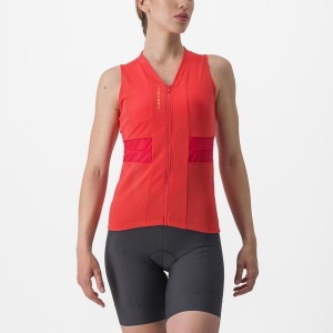 Camiseta Castelli ANIMA 4 SLEEVELESS Mujer Naranjas | 1495-QCUIE