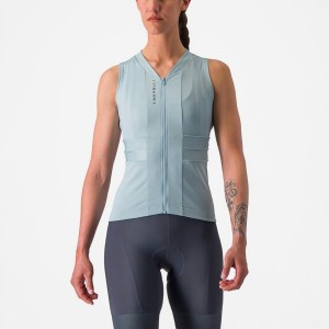 Camiseta Castelli ANIMA 4 SLEEVELESS Mujer Azules Gris Oscuro Azules | 9378-FQNCZ