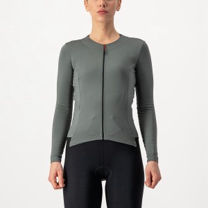 Camiseta Castelli FLY LS W Mujer Gris | 3264-LAKBO