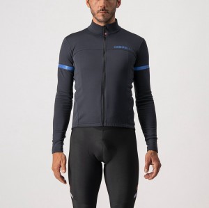 Camiseta Castelli FONDO 2 FZ Hombre Negras Azules | 7013-DBGUK