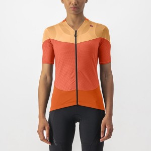 Camiseta Castelli GRADIENT COLOR BLOCK Mujer Rojas Oscuro Naranjas Naranjas | 8539-PVTXB