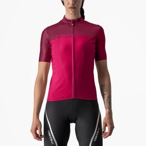 Camiseta Castelli VELOCISSIMA Mujer Rojas Burdeos | 8302-QGDNC