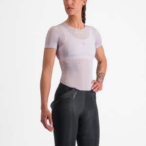 Capa Base Castelli PRO MESH W SHORT SLEEVE Mujer Moradas Blancas | 4106-XKSUA