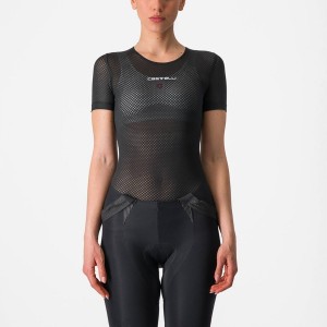 Capa Base Castelli PRO MESH W SHORT SLEEVE Mujer Negras | 7962-CHWZY