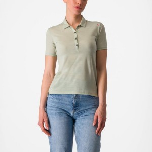 Casual Castelli MERINO W POLO Mujer Verde | 9476-JSVBU