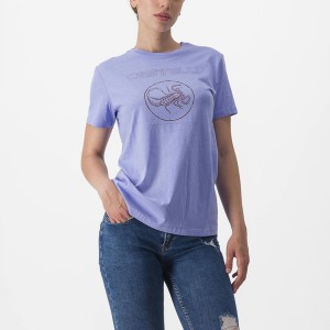 Casual Castelli PEDALARE TEE Mujer Moradas Blancas | 8792-UHRVA