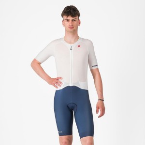 Traje De Velocidad Castelli SANREMO BTW X2 Hombre Blancas Azules | 7465-DKBGI