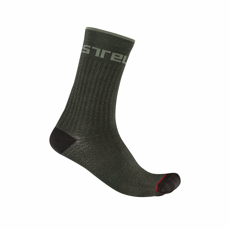 Calcetines Castelli DISTANZA 20 Hombre Verde | 8265-WCLGJ