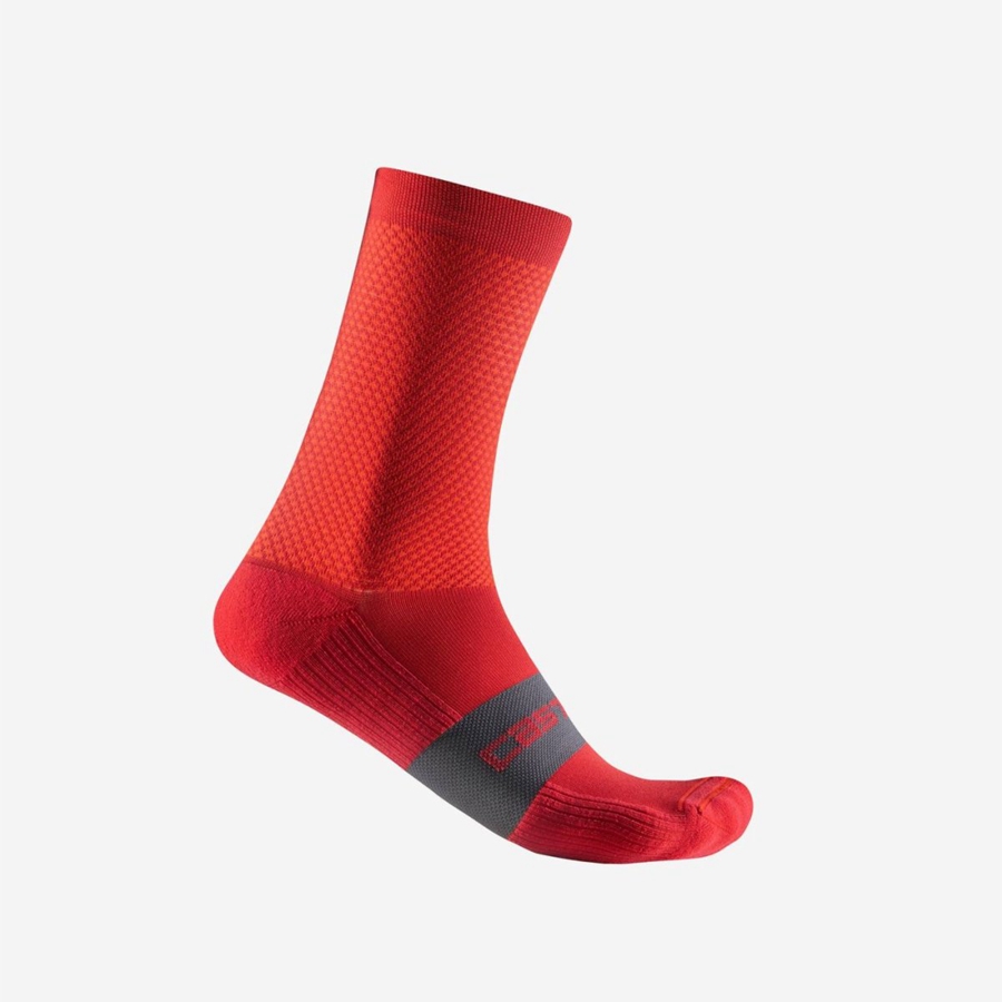 Calcetines Castelli ESPRESSO 15 Hombre Rojas | 7824-LYEPZ