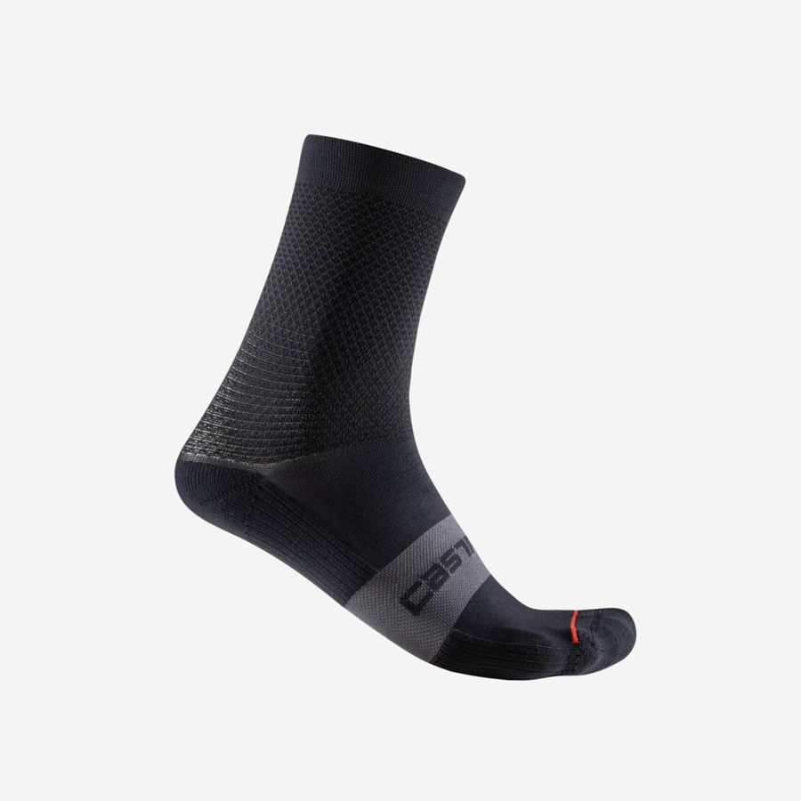 Calcetines Castelli ESPRESSO W 12 Mujer Negras | 4502-UKZXD