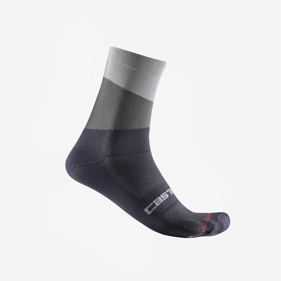 Calcetines Castelli ORIZZONTE 15 Hombre Plateadas Gris Gris Oscuro | 8321-GYOPA