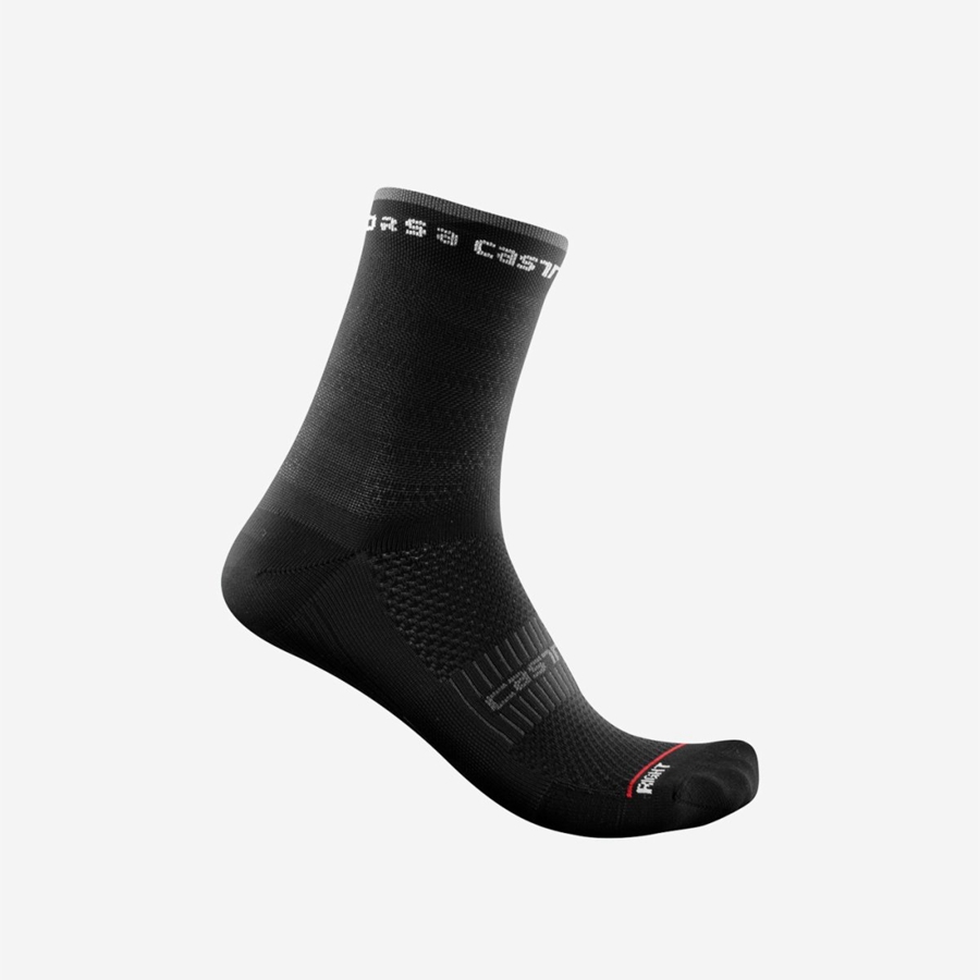 Calcetines Castelli ROSSO CORSA W 11 Mujer Negras | 2036-JYABX