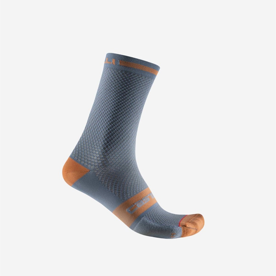 Calcetines Castelli SUPERLEGGERA T 18 Hombre Gris Claro Azules Marrones | 8926-HUJPK