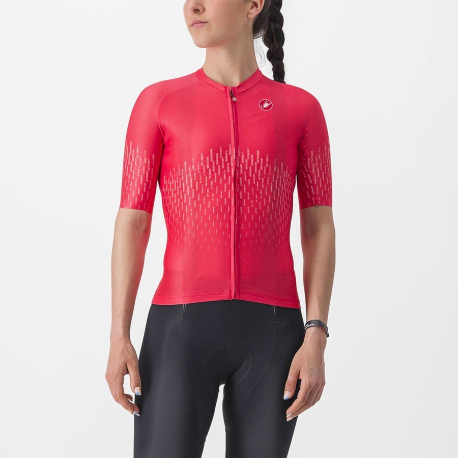 Camiseta Castelli AERO PRO W Mujer Rojas | 9436-NAZFJ