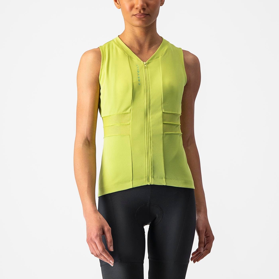 Camiseta Castelli ANIMA 4 SLEEVELESS Mujer Verde Claro | 4571-ZICEX