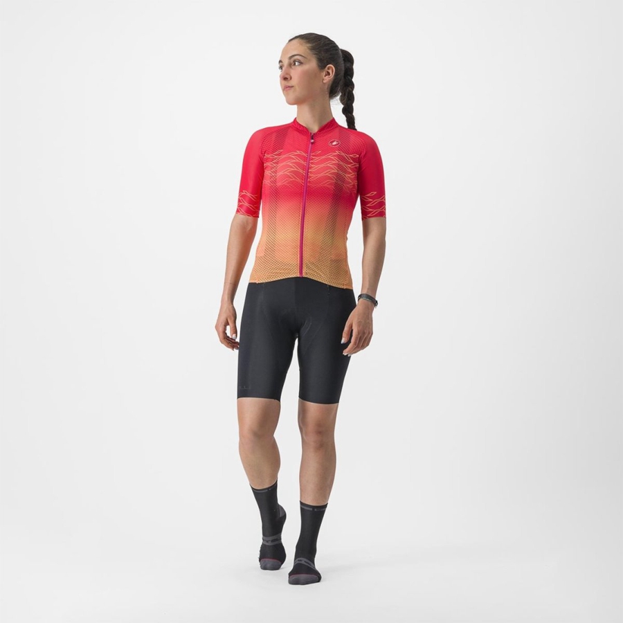 Camiseta Castelli CLIMBER'S 2.0 W Mujer Naranjas | 7194-QNDVE