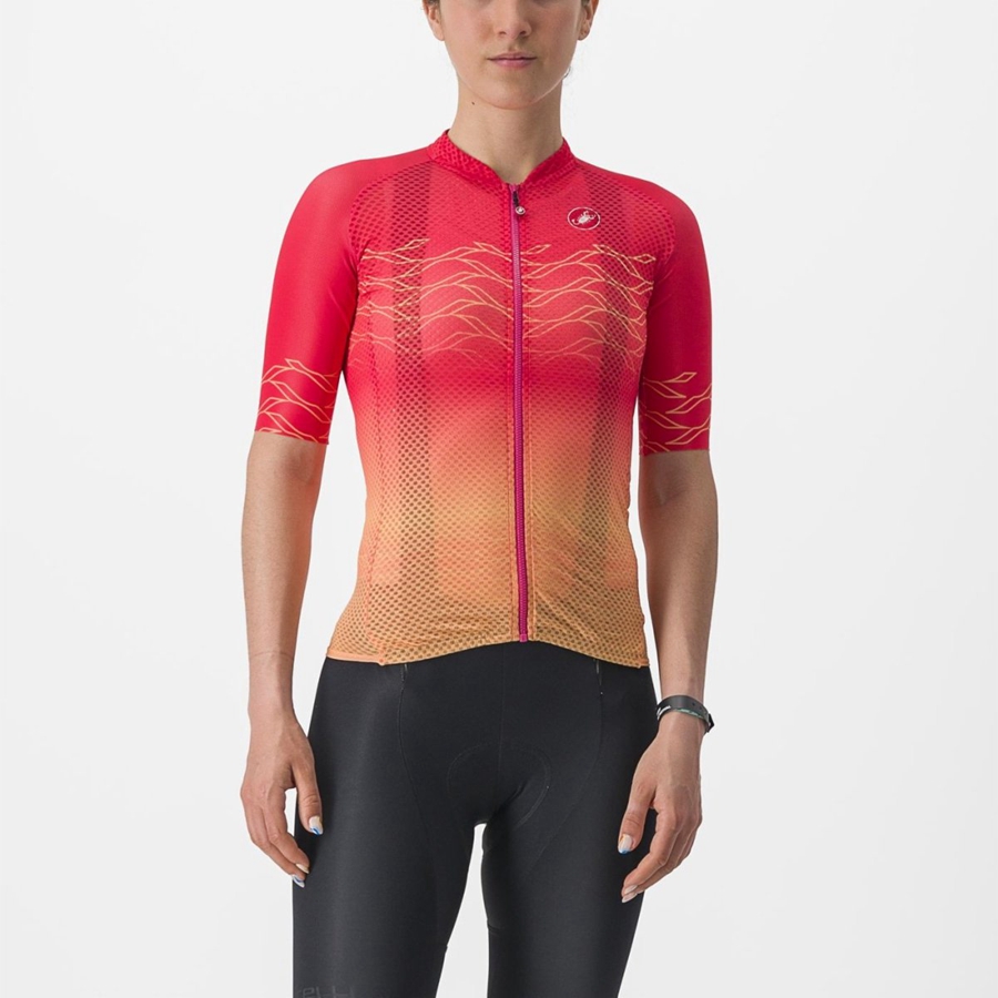 Camiseta Castelli CLIMBER\'S 2.0 W Mujer Naranjas | 7194-QNDVE