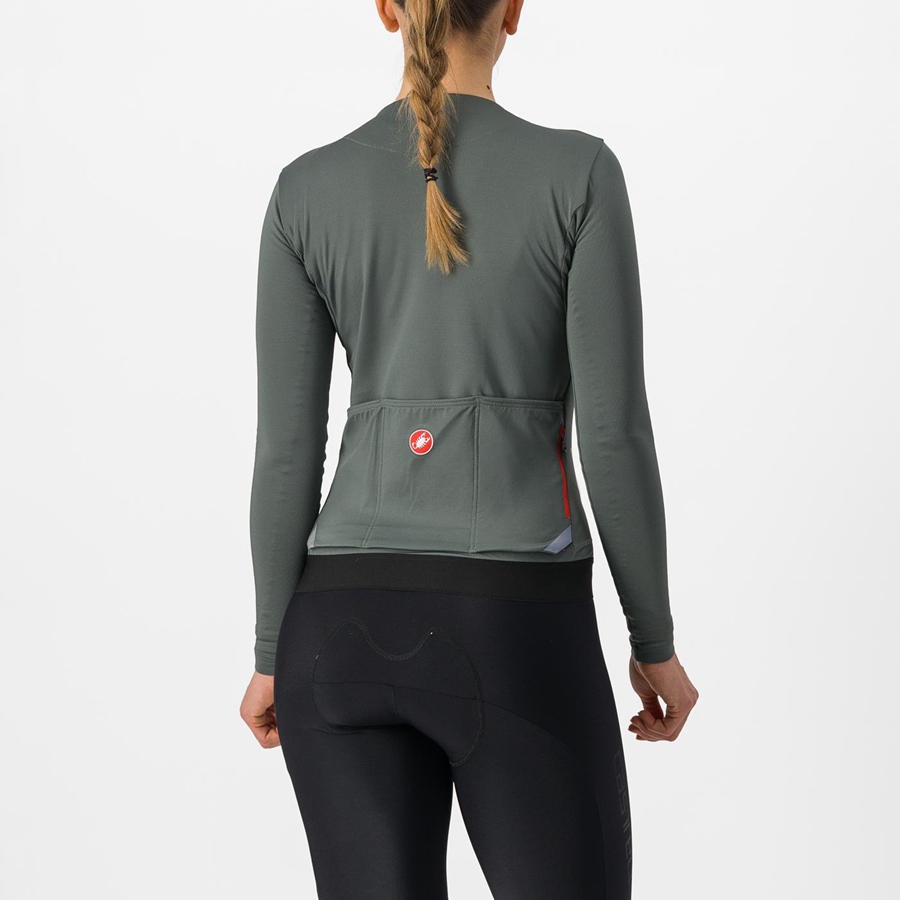 Camiseta Castelli FLY LS W Mujer Gris | 3264-LAKBO