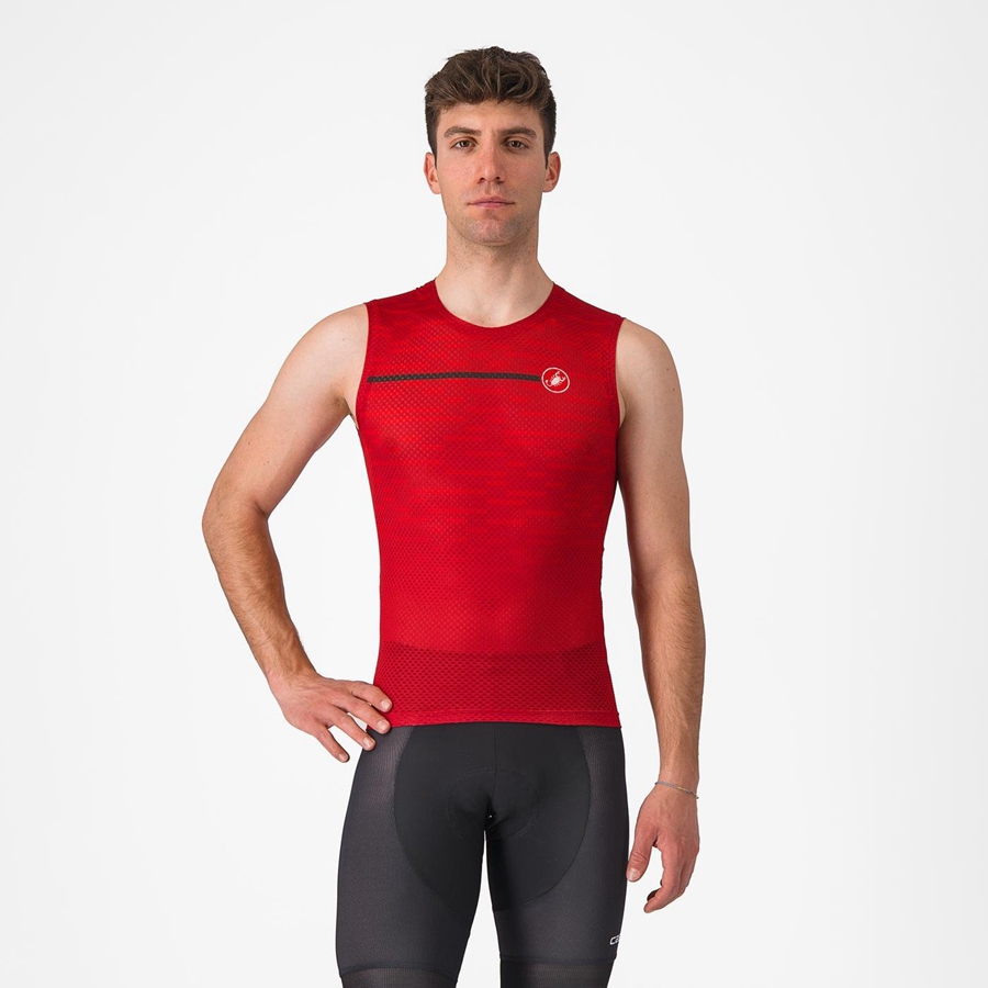 Camiseta Castelli INSIDER SLEEVELESS Hombre Rojas Oscuro | 8721-EOYHZ