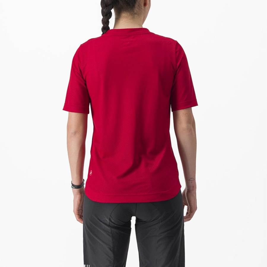 Camiseta Castelli TRAIL TECH 2 W TEE Mujer Rojas Oscuro | 2184-VYAMK