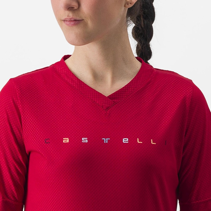 Camiseta Castelli TRAIL TECH 2 W TEE Mujer Rojas Oscuro | 2184-VYAMK