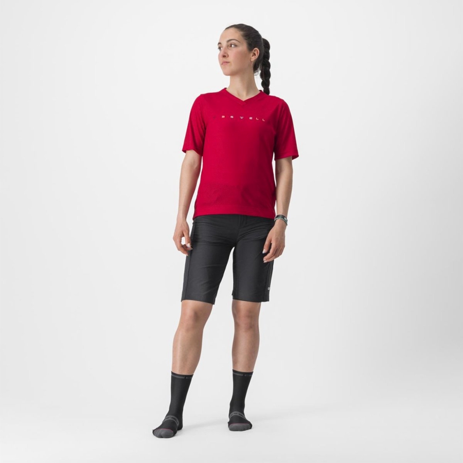 Camiseta Castelli TRAIL TECH 2 W TEE Mujer Rojas Oscuro | 2184-VYAMK