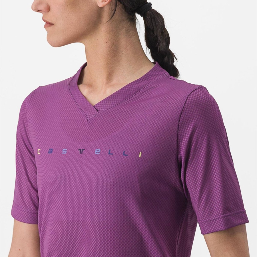 Camiseta Castelli TRAIL TECH 2 W TEE Mujer Moradas | 5976-KHLYU