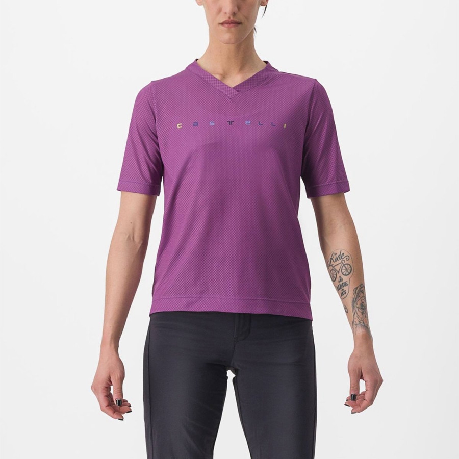 Camiseta Castelli TRAIL TECH 2 W TEE Mujer Moradas | 5976-KHLYU