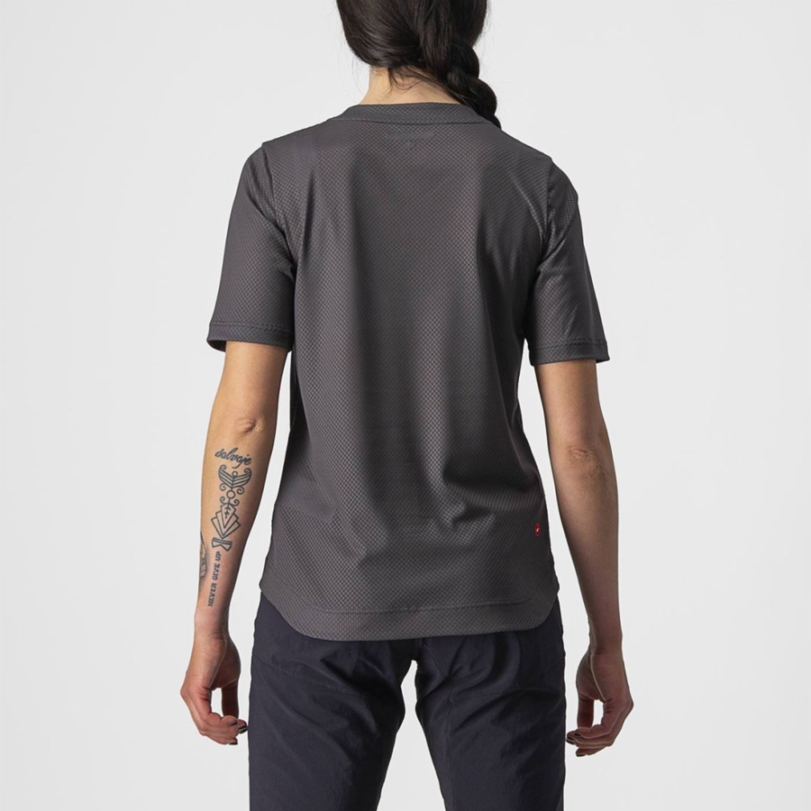 Camiseta Castelli TRAIL TECH W TEE Mujer Gris Oscuro | 6358-JIPQB