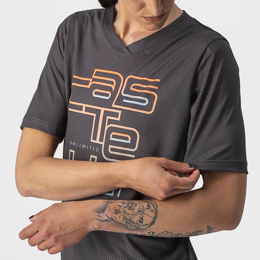 Camiseta Castelli TRAIL TECH W TEE Mujer Gris Oscuro | 6358-JIPQB