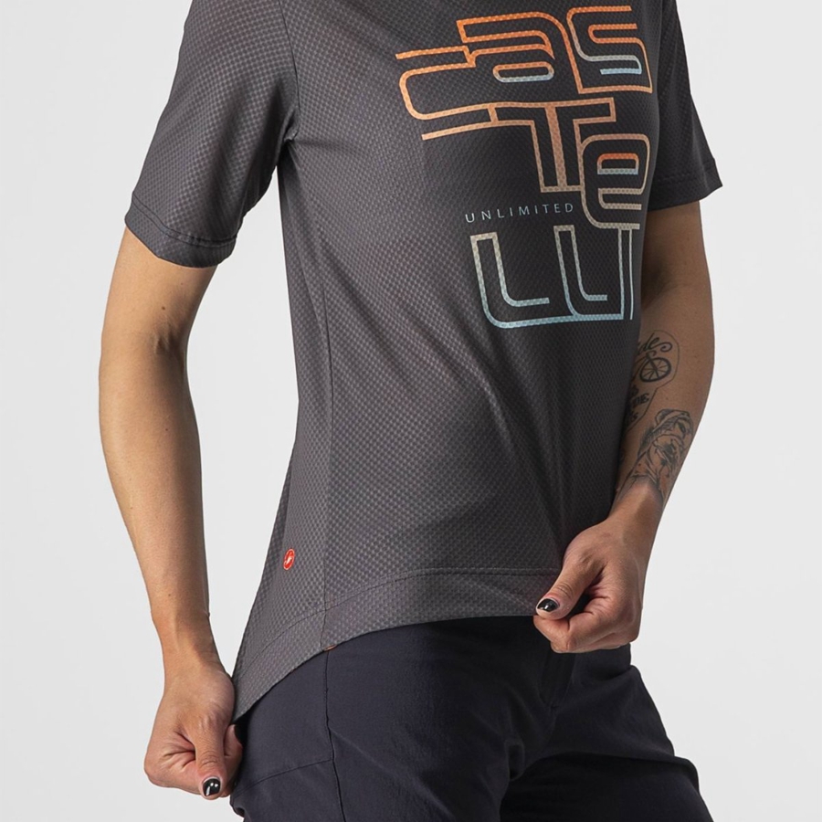 Camiseta Castelli TRAIL TECH W TEE Mujer Gris Oscuro | 6358-JIPQB