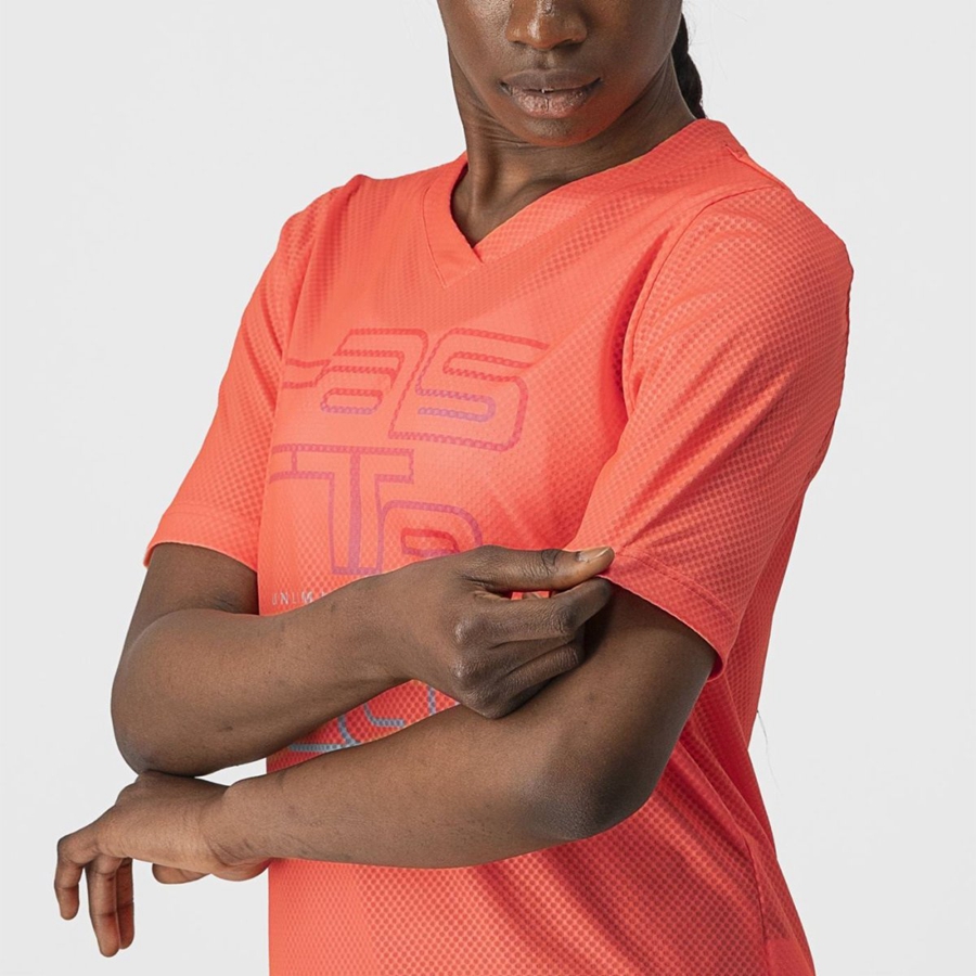 Camiseta Castelli TRAIL TECH W TEE Mujer Coral | 7841-GYDMN