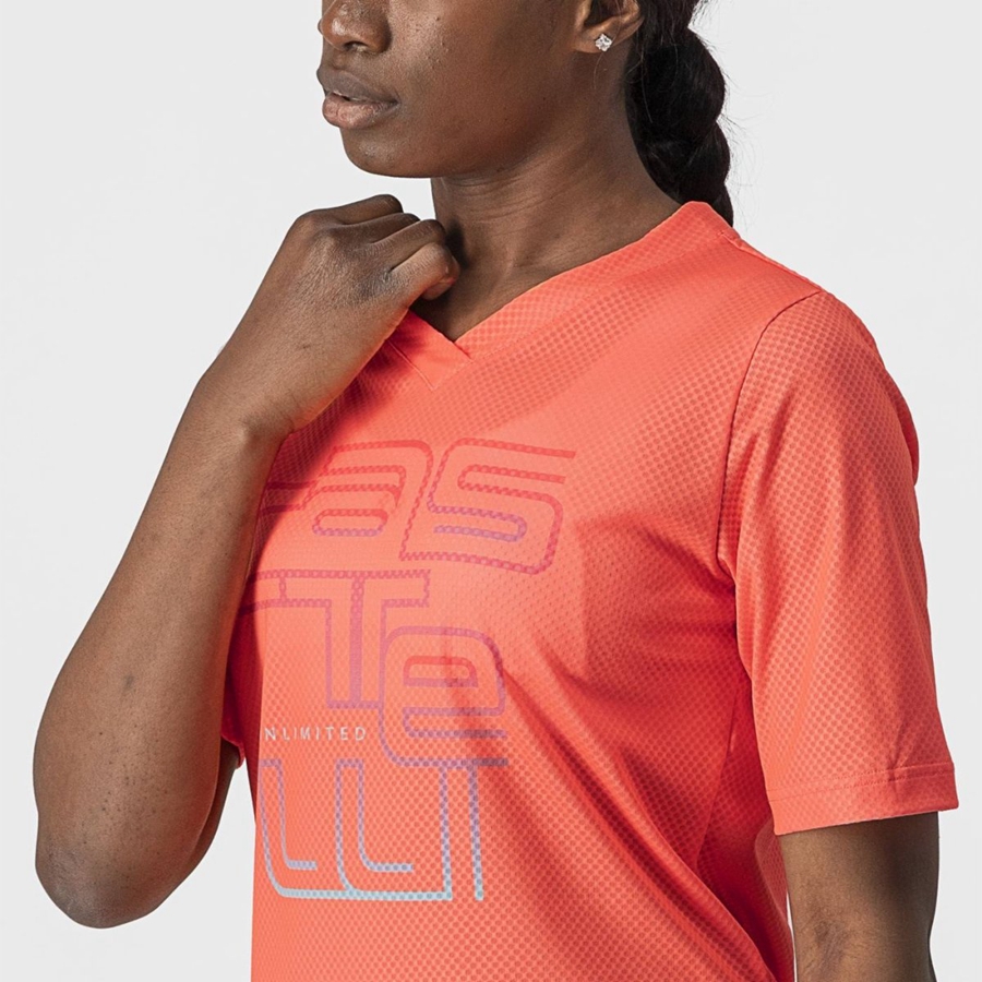 Camiseta Castelli TRAIL TECH W TEE Mujer Coral | 7841-GYDMN