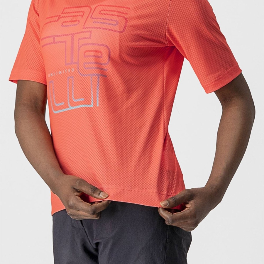 Camiseta Castelli TRAIL TECH W TEE Mujer Coral | 7841-GYDMN