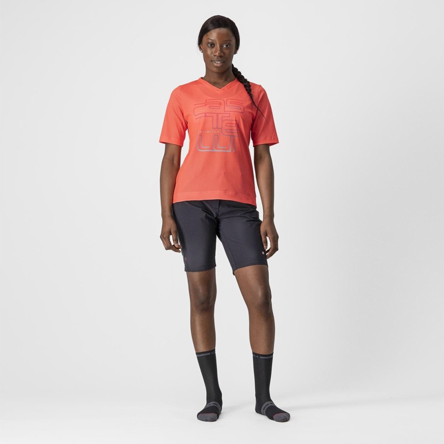 Camiseta Castelli TRAIL TECH W TEE Mujer Coral | 7841-GYDMN