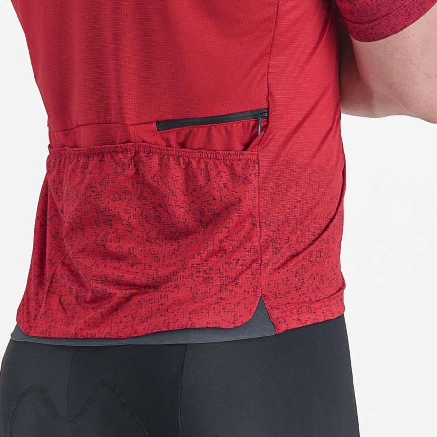 Camiseta Castelli UNLIMITED TERRA Hombre Rojas Oscuro | 7190-NGDCX