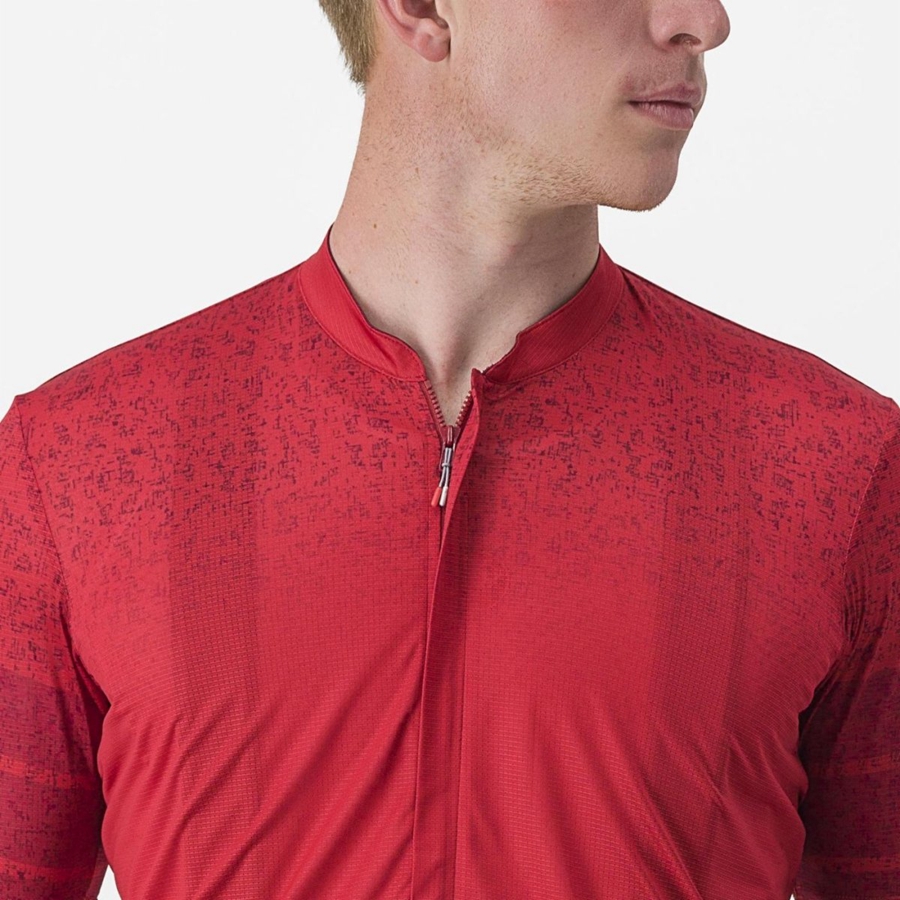 Camiseta Castelli UNLIMITED TERRA Hombre Rojas Oscuro | 7190-NGDCX