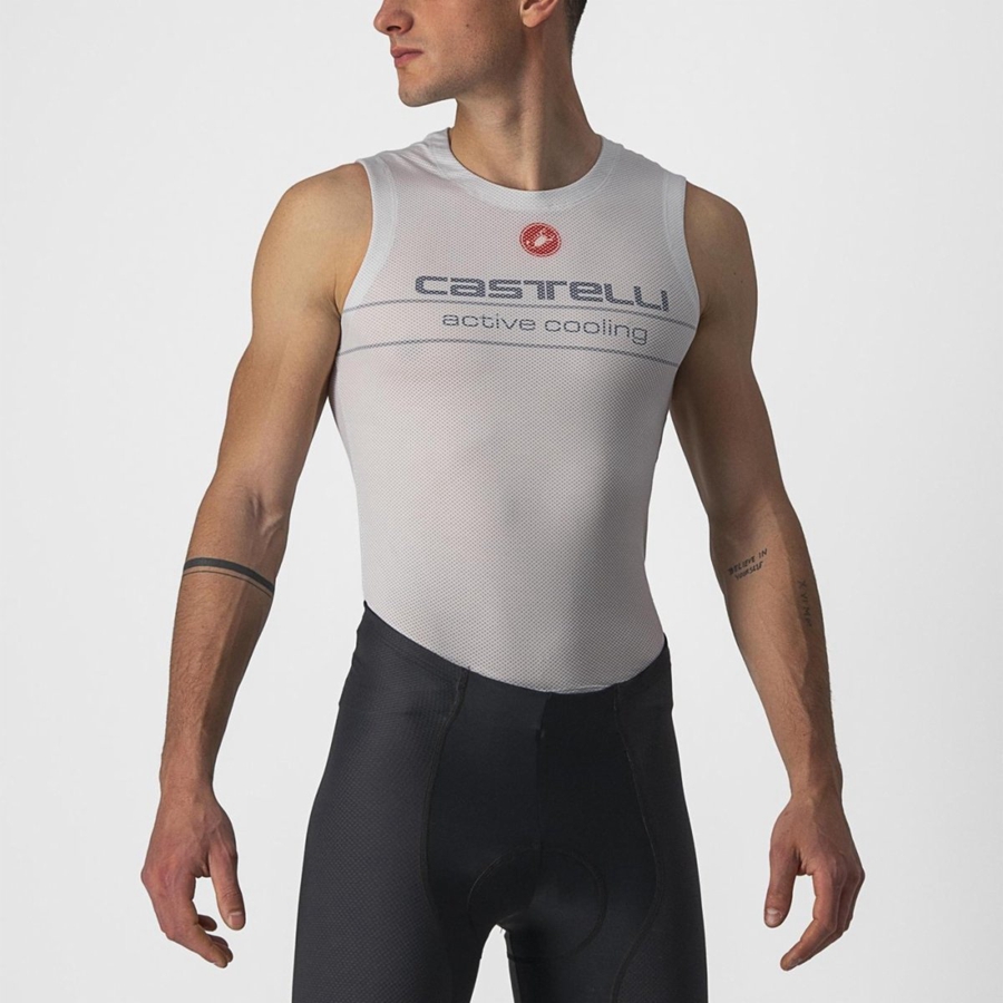 Capa Base Castelli ACTIVE COOLING SLEEVELESS Hombre Plateadas Gris | 5186-HQYZN