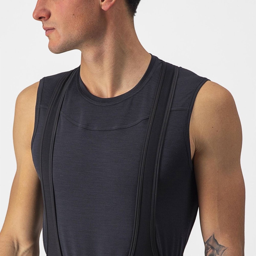 Capa Base Castelli BANDITO WOOL SLEEVELESS Hombre Negras | 0612-GCBKJ