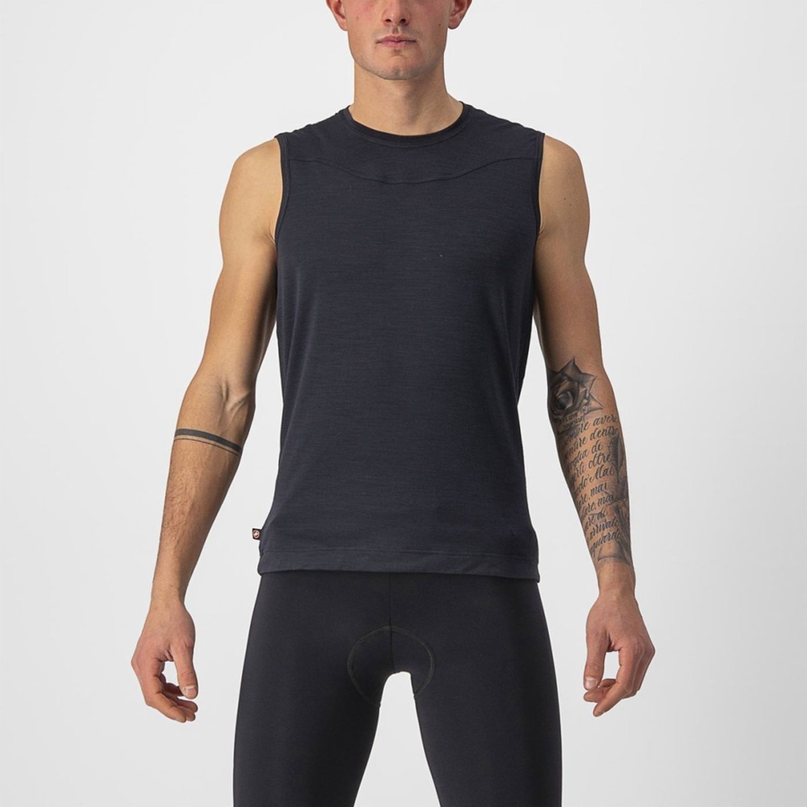 Capa Base Castelli BANDITO WOOL SLEEVELESS Hombre Negras | 0612-GCBKJ