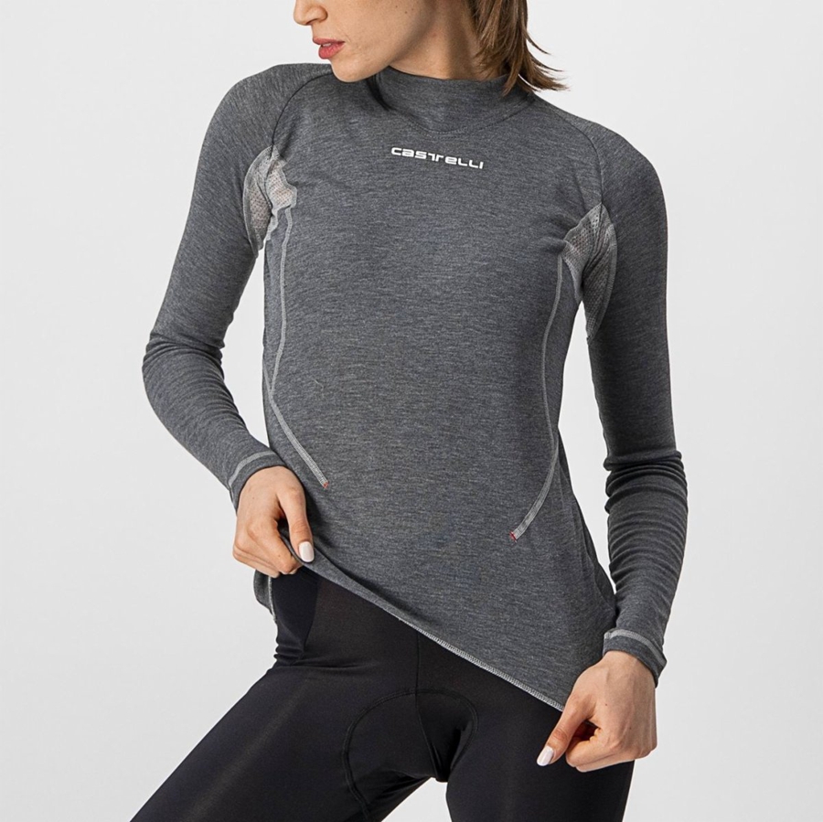 Capa Base Castelli FLANDERS 2 W WARM LONG SLEEVE Mujer Gris | 6743-KLXWV