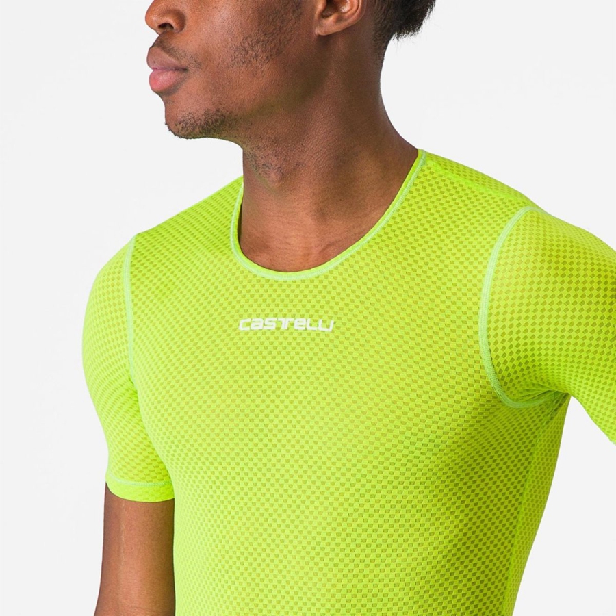 Capa Base Castelli PRO MESH 2.0 SHORT SLEEVE Hombre Verde Claro | 1358-SLIOV