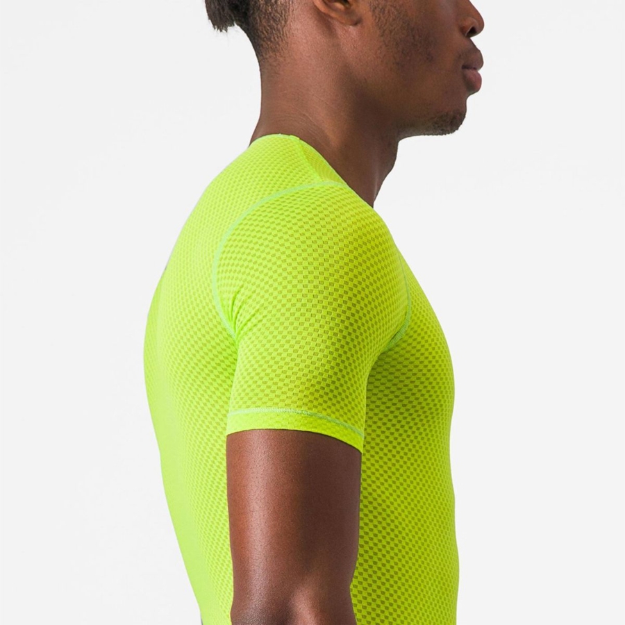 Capa Base Castelli PRO MESH 2.0 SHORT SLEEVE Hombre Verde Claro | 1358-SLIOV