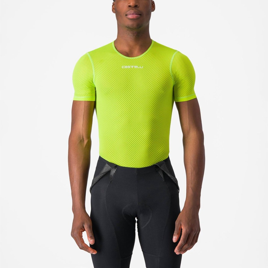 Capa Base Castelli PRO MESH 2.0 SHORT SLEEVE Hombre Verde Claro | 1358-SLIOV