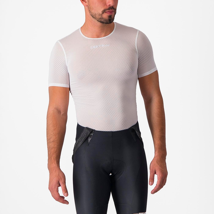 Capa Base Castelli PRO MESH 2.0 SHORT SLEEVE Hombre Blancas | 8516-IQFHB