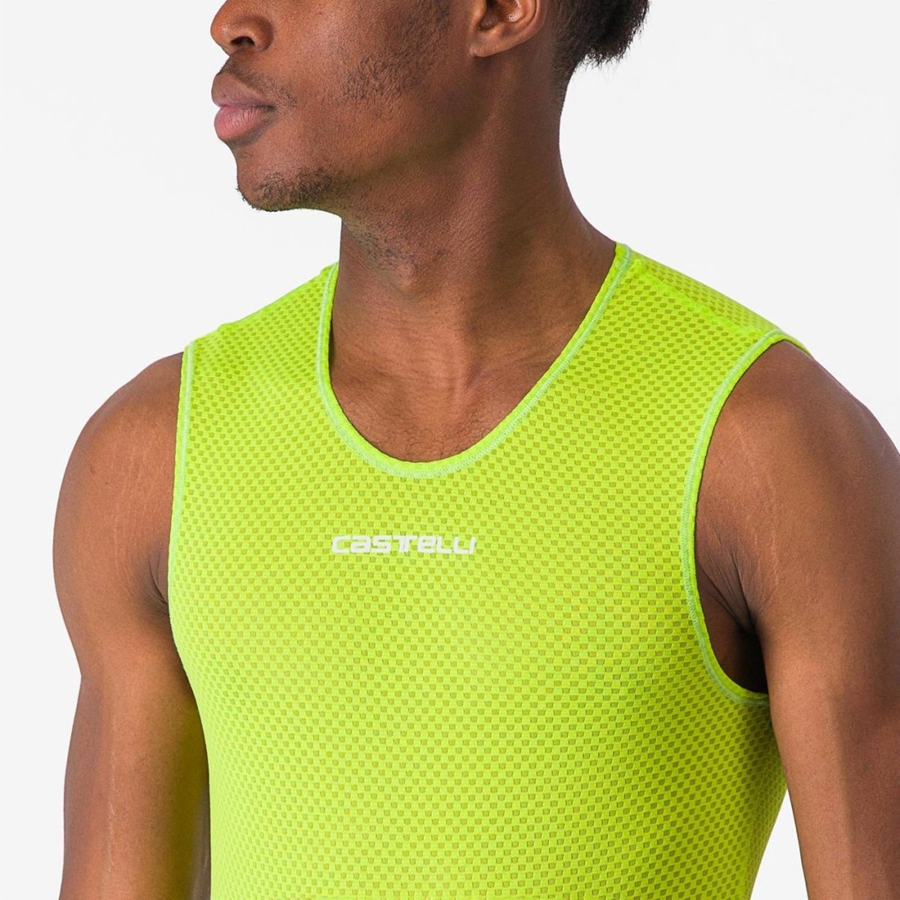 Capa Base Castelli PRO MESH 2.0 SLEEVELESS Hombre Verde Claro | 9063-ZVBIO